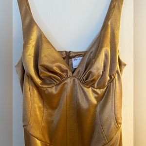 NWT ASOS Gold Midi Corset Dress